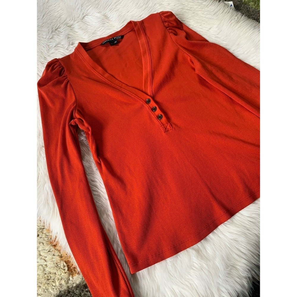 Veronica Beard Orange/Red Long Sleeve Top - Picture 3 of 6